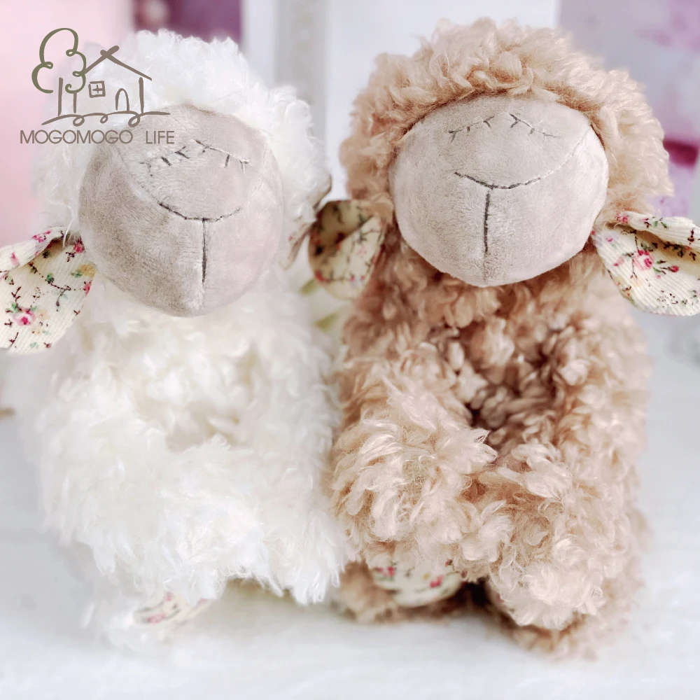 

Luxury Handmade Lovely Brown Curled Lamb Stuffed Sheep Plush Dolls Safe Quality Soft Toys For Children Gift