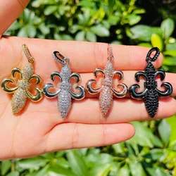 5pcs Fleur De Lis Iris Flower Charm for Women Bracelet Girl Necklace Making Bling Symbol Pendant Handmade Jewelry Finding Supply