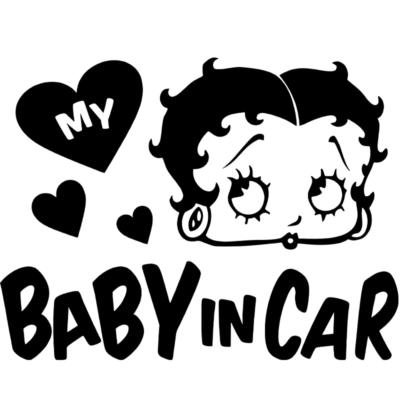 Small Town “Baby In Car” Popular Betty Girls Vinyl Stickers Of Various Colors Car Stickers Vehicle Exterior Decorations