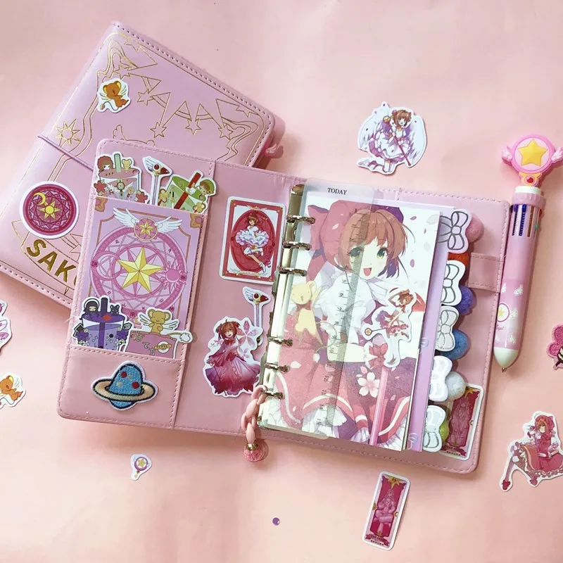 Japanese Anime Cardcaptor Sakura Loose-leaf Diary Notebook Collection Cute Travel Journal Handbook Student Diary Birthday Gift