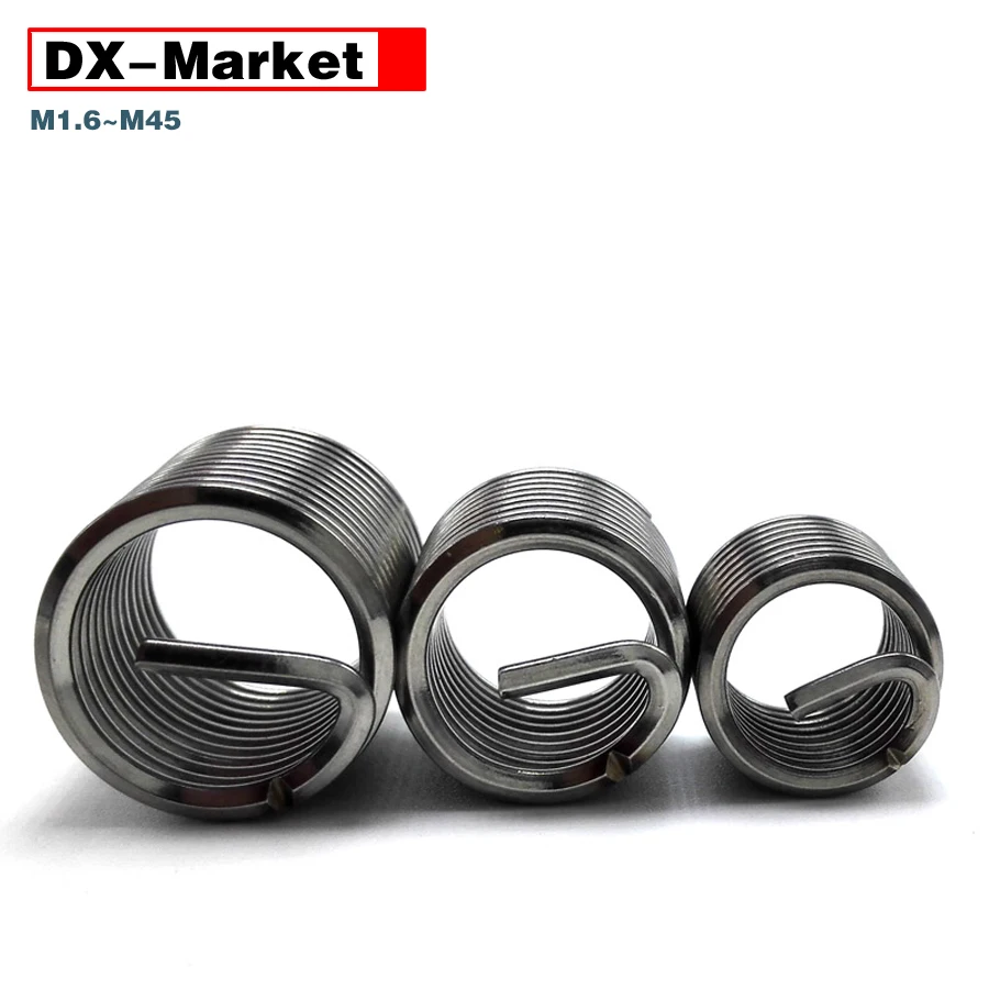 M2 Threaded Inserts , 304 Stainless Steel Extended Wire Thread Insert Fastener , M2*0.4p ,G003