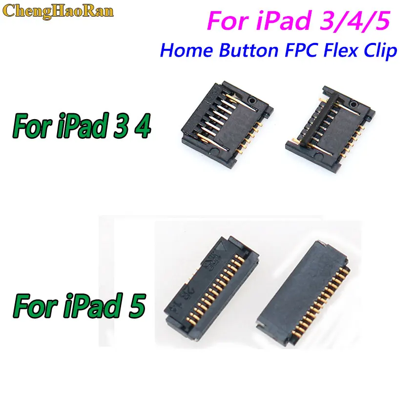 

ChengHaoRan 1pcs brand New Home Button FPC Flex Clip Plug Connector For Mother Board for iPad 3 4 5