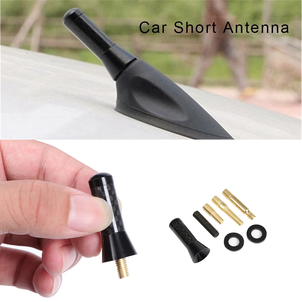 Car Short Antenna Aluminum Black 1.4