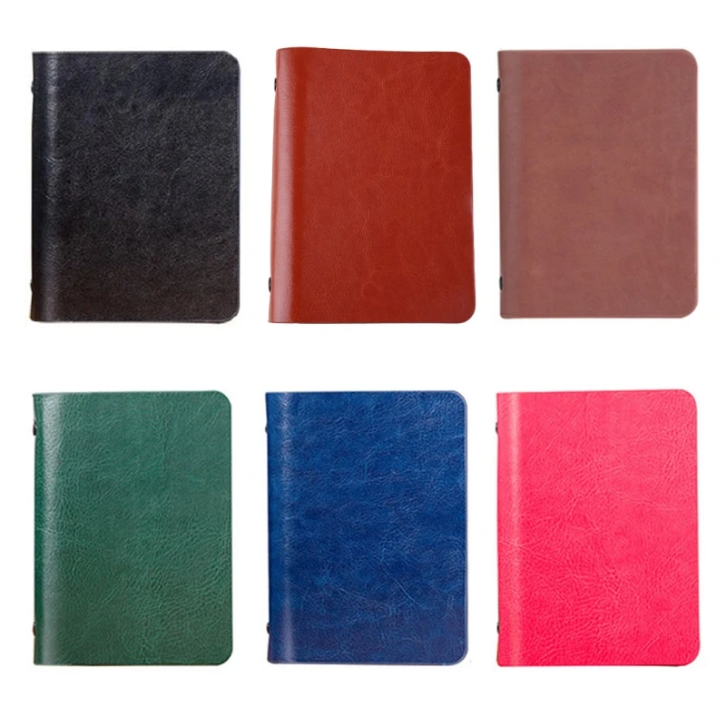 A7 Pocket Loose-leaf Notebook Leather Cover Business Diary Memos Planner Notepad C90C