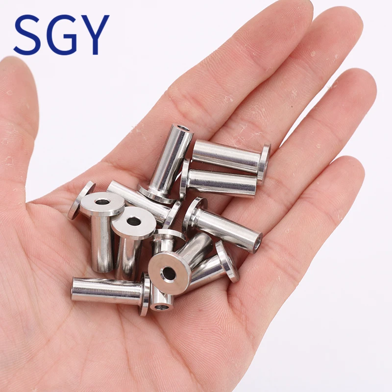 20/50/100/200/500pcs Stainless Steel Protective Protector Sleeves Grommet for 1/8\