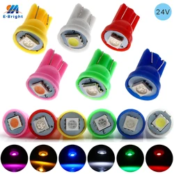 10PCS Colorful T10 5050 1SMD 5050 1 LED 194 168 W5W Car Side Wedge Tail reading Light Lamp car indicate auto bulb for pinball
