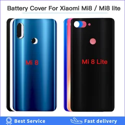 High quality Back Glass For Xiaomi Mi 8 Mi8 Lite Replacement Parts Rear Back Battery Cover Door Housing Case for mi 8 lite