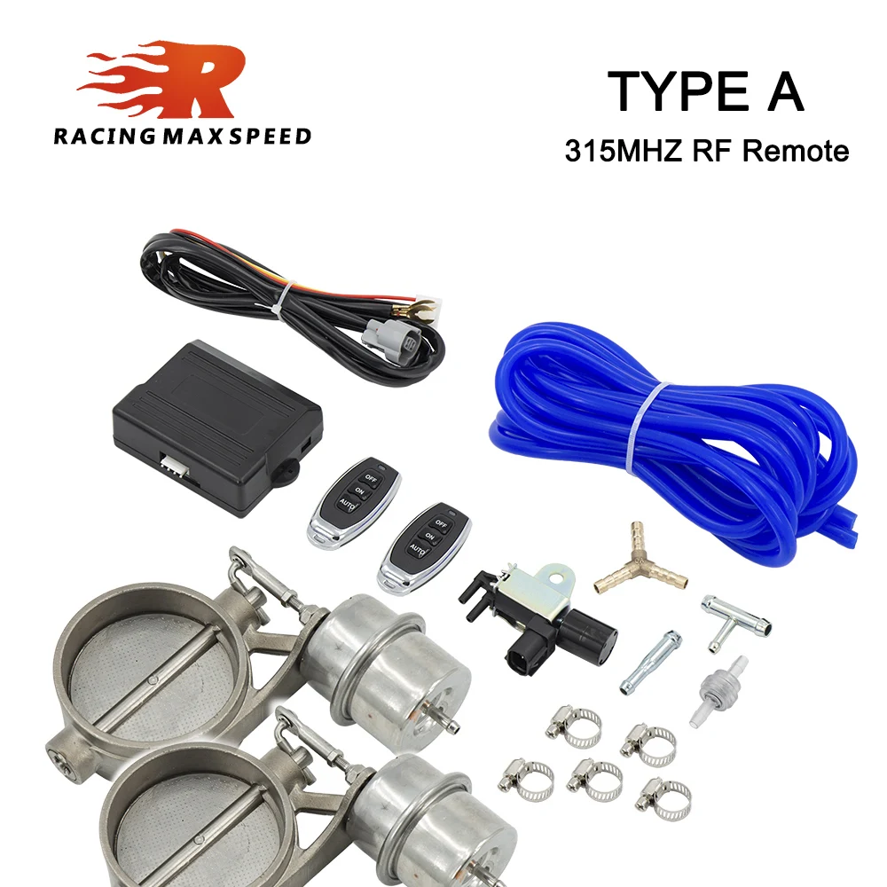 Dual Exhaust Control Valve Set With Vacuum Actuator 2 2.36 2.5 2.75 3 Inch Normal Close Type With 433MHZ RF Wireless Remote