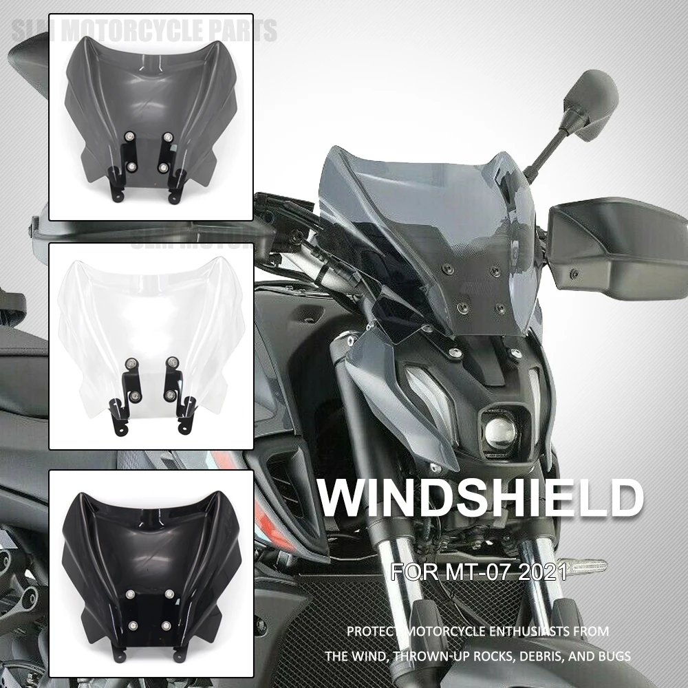 

NEW MT07 Motorcycle Accessories Windshield WindScreen Screen Wind Deflector For Yamaha MT-07 MT 07 MT07 2021