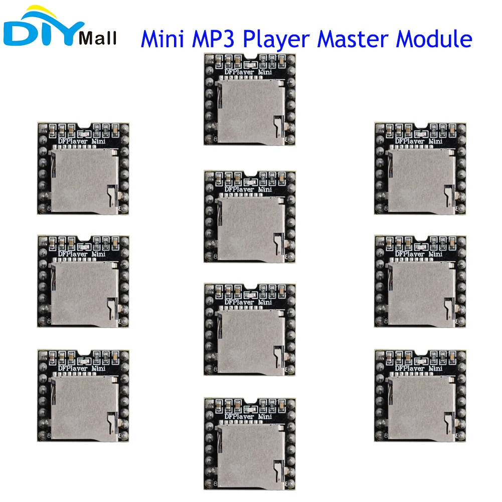 10pcs Mini MP3 Player Master Module with Simplified Output Speaker DFPlayer Mini MH2024K-24SS Chip