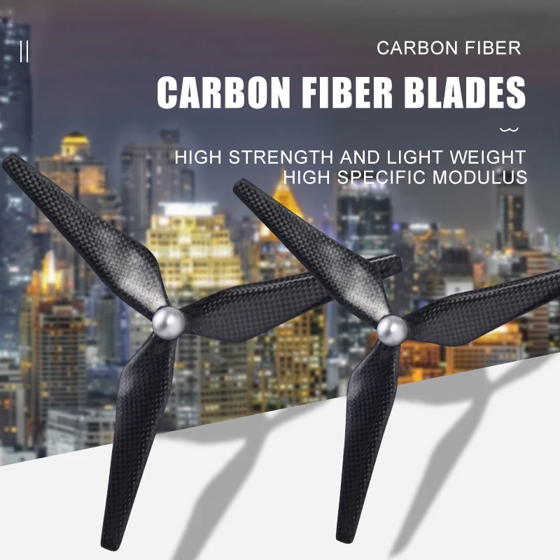 1 Pair Three Bladed 9.4 Inch Pitch 50 Carbon Fiber Propellers For Large Aerial Photography Unmanned Aircraft 9450