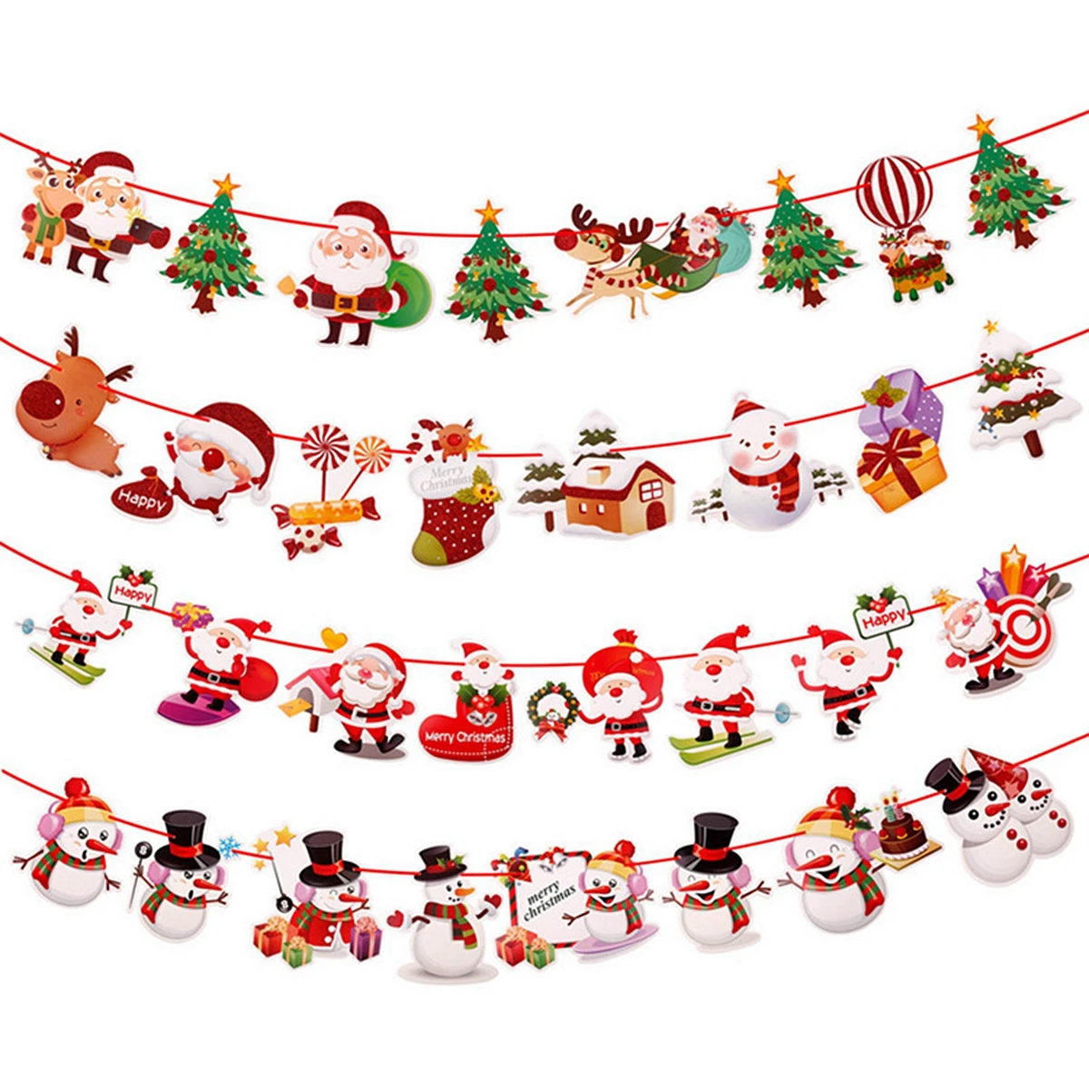 PATIMATE Christmas Flag Banner Christmas Decorations For Home Christmas Hanging Drop Ornaments 2022 Xmas Decor New Year 2023