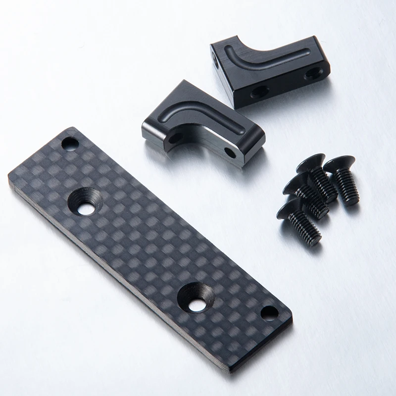 YEAHRUN Aluminum Servo Mount with Carbon Fiber Skid Plate Set for Axial SCX10-AXI03004(Capra) 1:10 RC Crawler Cars Upgrade Parts