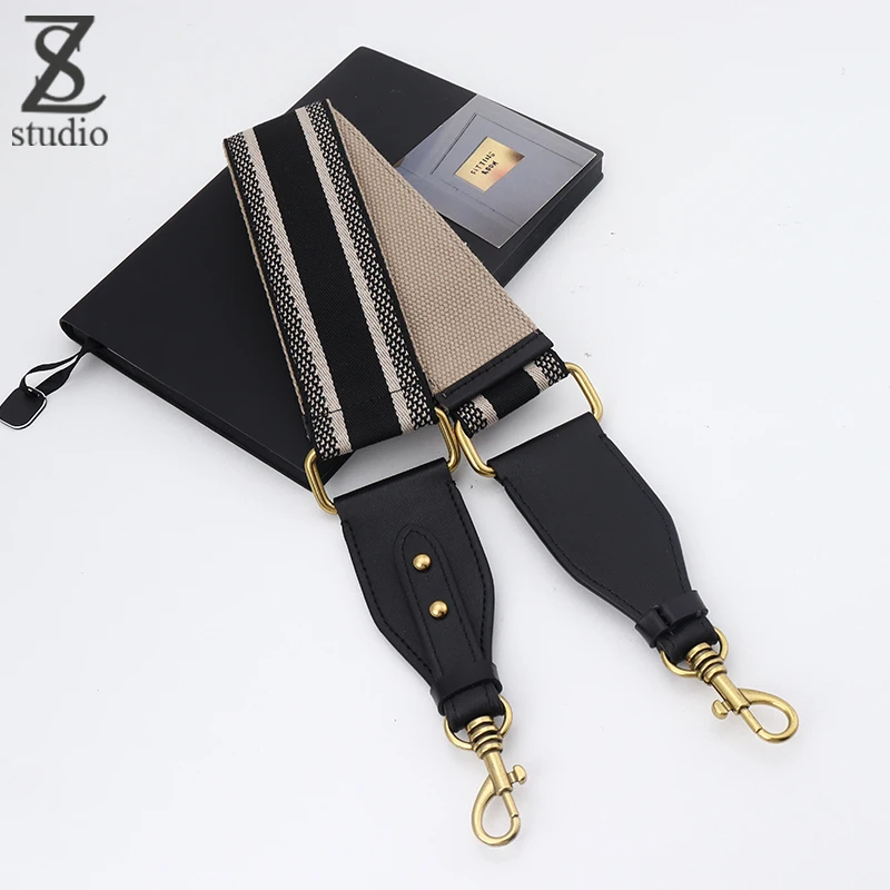 Luxury Canvas Cotton Saddle Shoulder Bag Straps Width 5cm For Old Flower Bag Strap Length 105CM