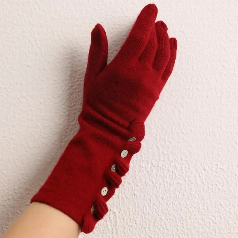 

100% Cashmere Gloves Women Winter Warm Mittens Long High Quality Natural Fabirc Elegant Hand Accessories Girl's Christamas Gift