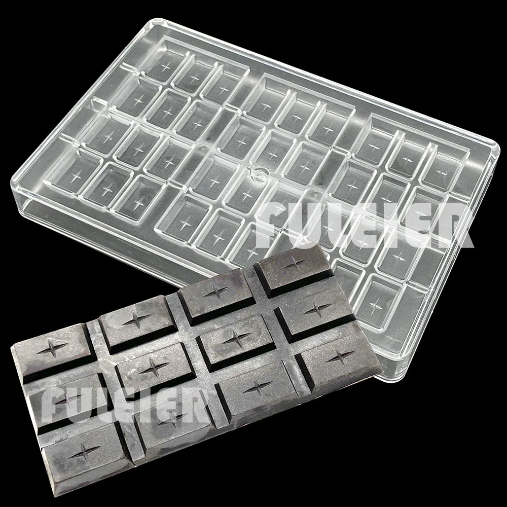 28 Style Polycarbonate Chocolate Molds Baking Cake Belgian Sweets Candy Bar Mould BonBon Confectionery Tools Bakeware