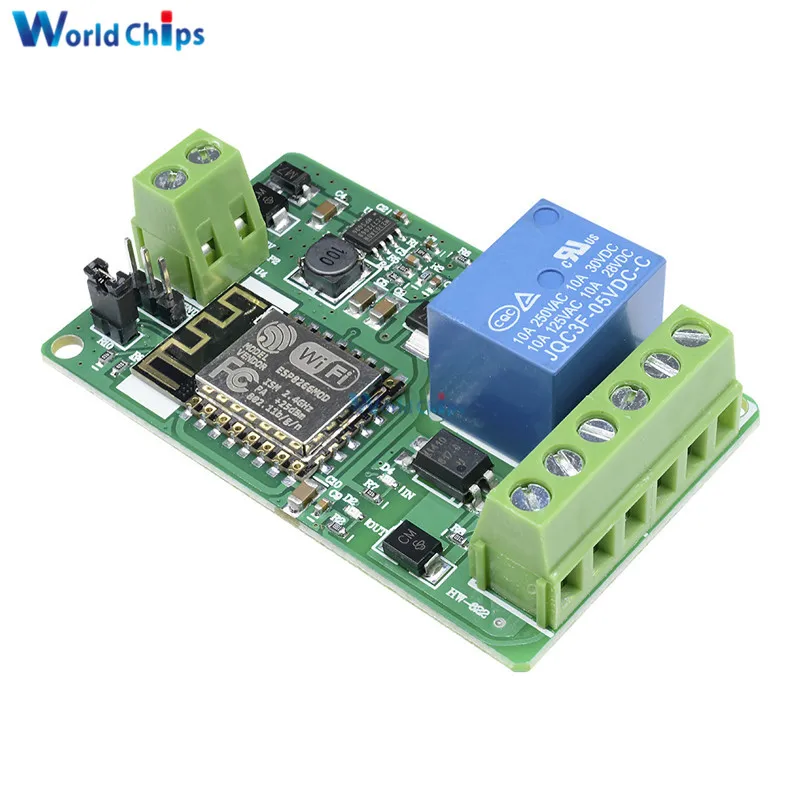 ESP8266 ESP-12F Relay Module 10A 220V Network Relay WIFI Module Input DC 4 Layers Board TVS Input Automatic Protection Green