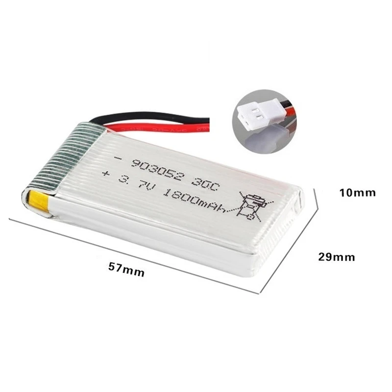 Bateria e carregador Lipo, Peças RC Quadcopter, 3.7V, 1800mAh, SYMA KY601S, X5, X5S, X5C, X5SC, X5SH, X5SW, M18, H5P, H11D, H11C