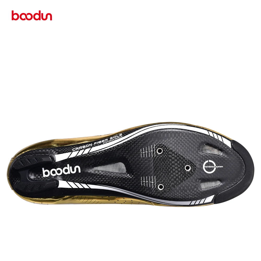 Boodun 2020 Gold Road Fietsschoenen Racefiets Zelfsluitende Schoenen Koolstofvezel Ultralight Professionele Fiets Racing Schoenen 39-45