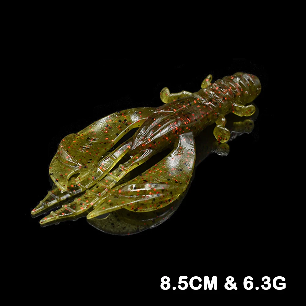 4/8 Stück 80mm/6,5g Weicher Silikon-Garnelenköder Set mit Wirbel, Jigging-Wobbler, Künstlicher Köder für Hecht, Minnow, Barsch