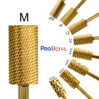 RolinStar 6.6 Large Barrel Gold Tungsten steel Carbide nail drill bits Nail Art Tools Burrs 3/32\