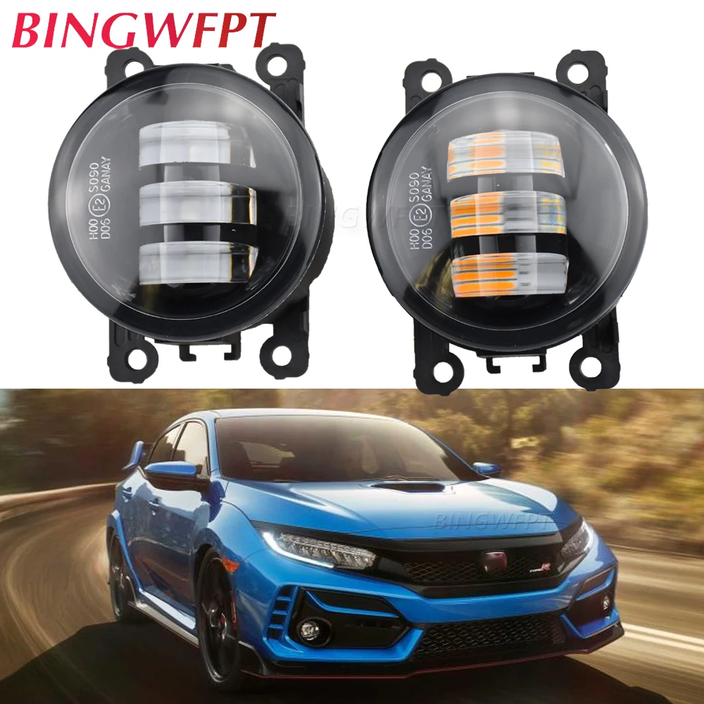 

2PCS Car Fog Lamps lighting LED Fog Lights For Honda Civic X Saloon 2016 2017 2018 2019 2020 CR-V Accord Pilot Fit Fog Light