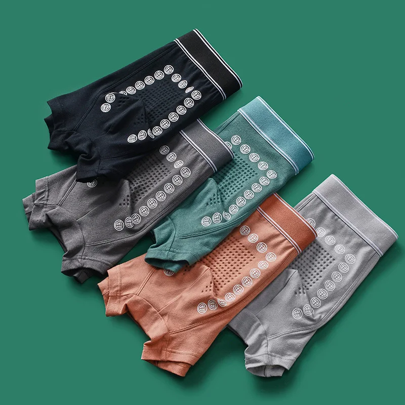 Autumn And Winter Men\'s Underwear Cotton Mid-Waist Male Panties Graphene Antibacterial Crotch Boxer Briefs Breathable Underpants