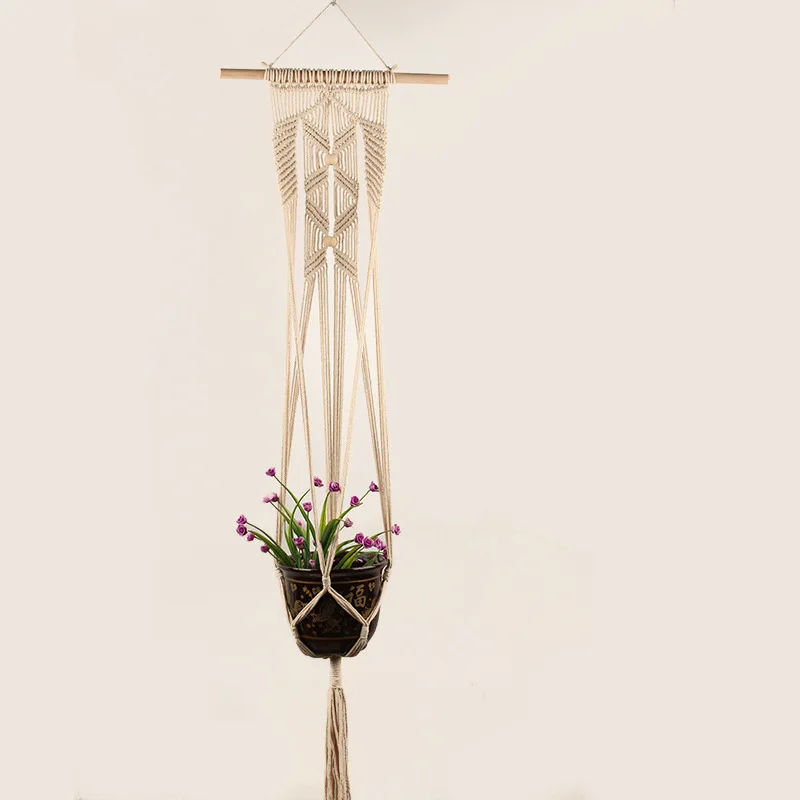 

Horticultural greening flowerpot hemp rope hanging net flowerpot hanging basket hanging basket handwoven fine cotton rope