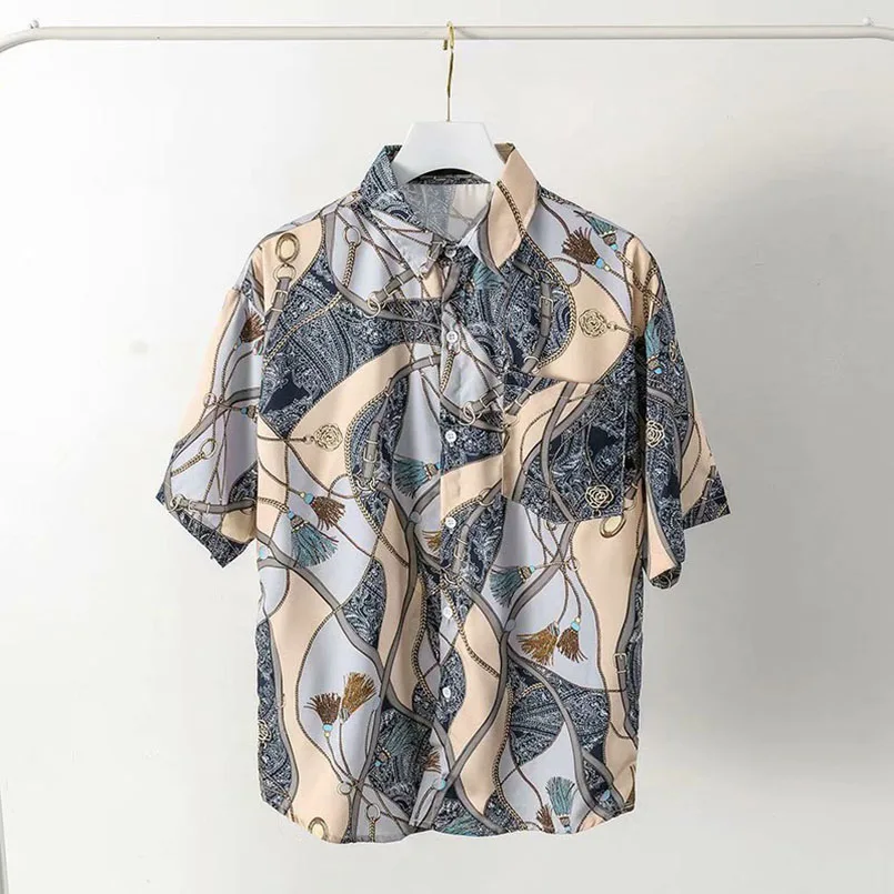 Hawaii Beach Shirt Men Quick Dry Summer Short Sleeve Male Print Casual Shirts Floral Loose Korean Clothing 2023 Vintage