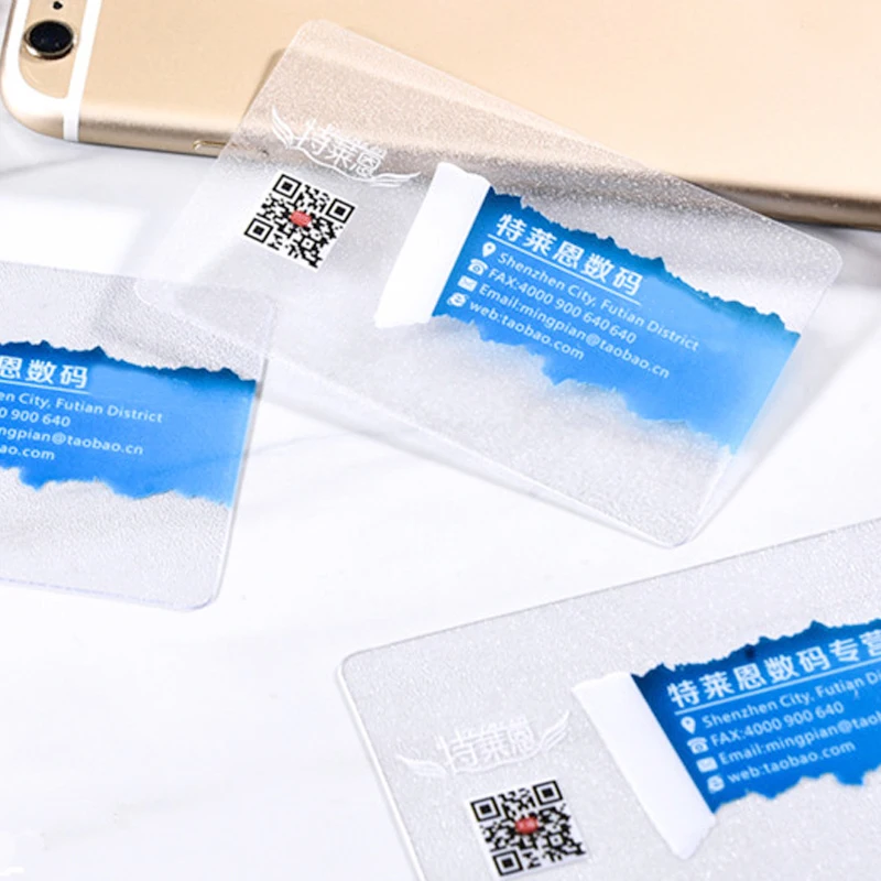 맞춤형 명함 인쇄, 플라스틱 투명 PVC 카드 인쇄, 방수, 이름, 방문 카드 무료 디자인, 200pc, 500pc, 1000pc