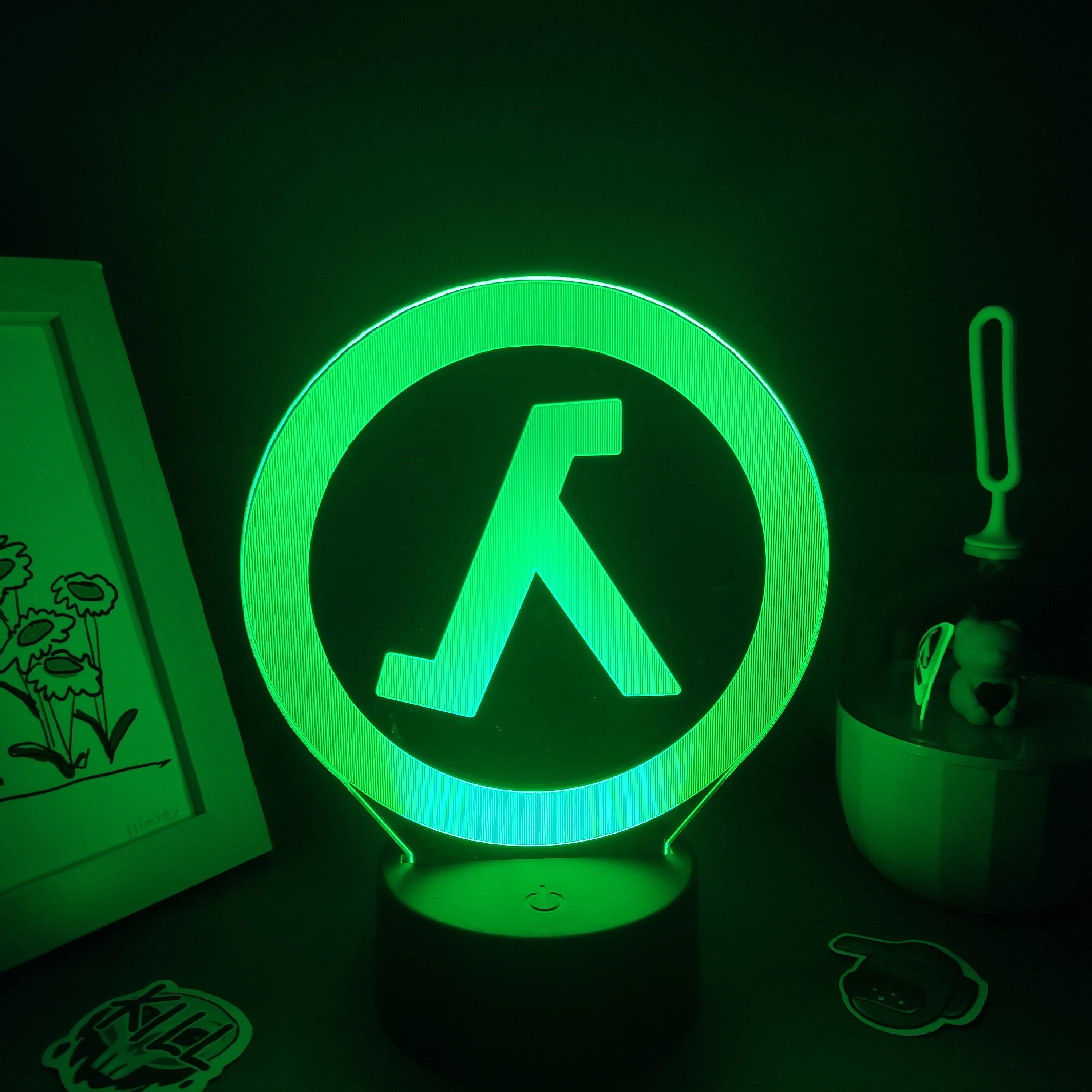 Pół życia lampa zawór FPS znak gry LOGO 3D Led RGB lampki nocne urodziny kolorowy prezent dla przyjaciela lampa Lava sypialnia wystrój stołu