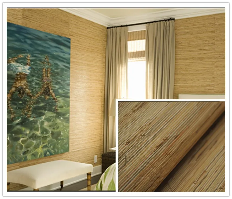 

MYWIND Sea Grasscloth Wallpaper Natiral Texture Wall Paper Home Decor Wallpaper