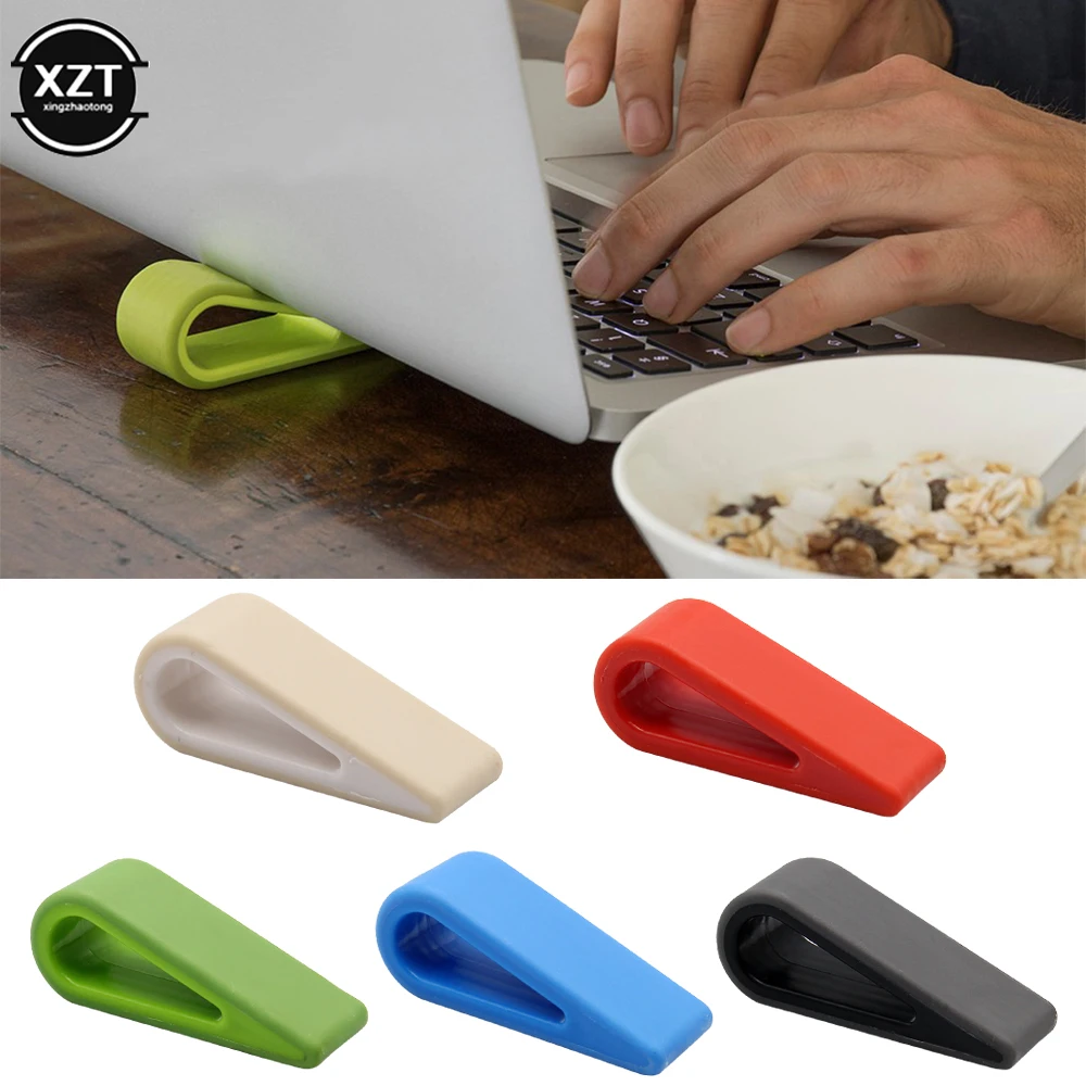 1/2 ชิ้นแบบพกพาขาตั้งแล็ปท็อปปรับ Cooling Bracket คอมพิวเตอร์เดสก์ท็อปเพิ่มชั้นวาง Cooler ฐาน Pad วงเล็บพลาสติก