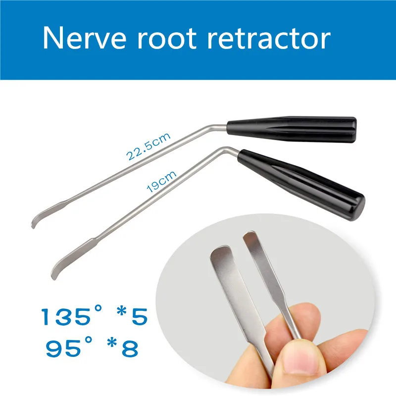 Orthopedic instrument medical nerve root hook retractor neurosurgery Pull hook  95 135 degree blunt head Periosteal stripper Ao