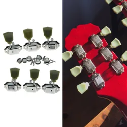 3Lx3R Guitar Tuning Pegs Chrome/Gold Tuners Machine Heads Jade Green String Tuners for Gibson Les Paul Guitar