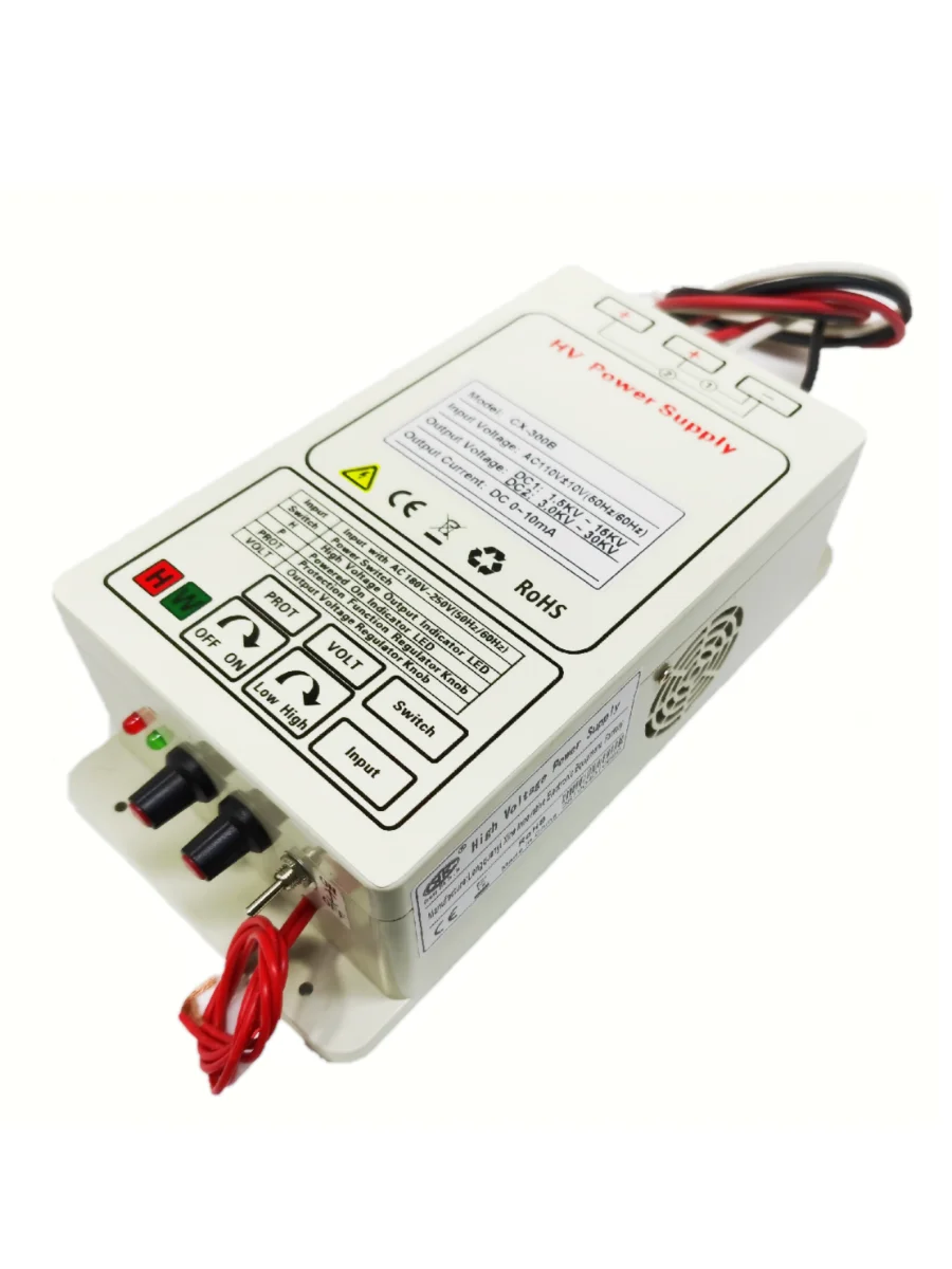 High Voltage Power Supply 3KV - 30KV Dual output CX-300B ,Electrostatic Ionization , spraying , Cleaner Air Purification