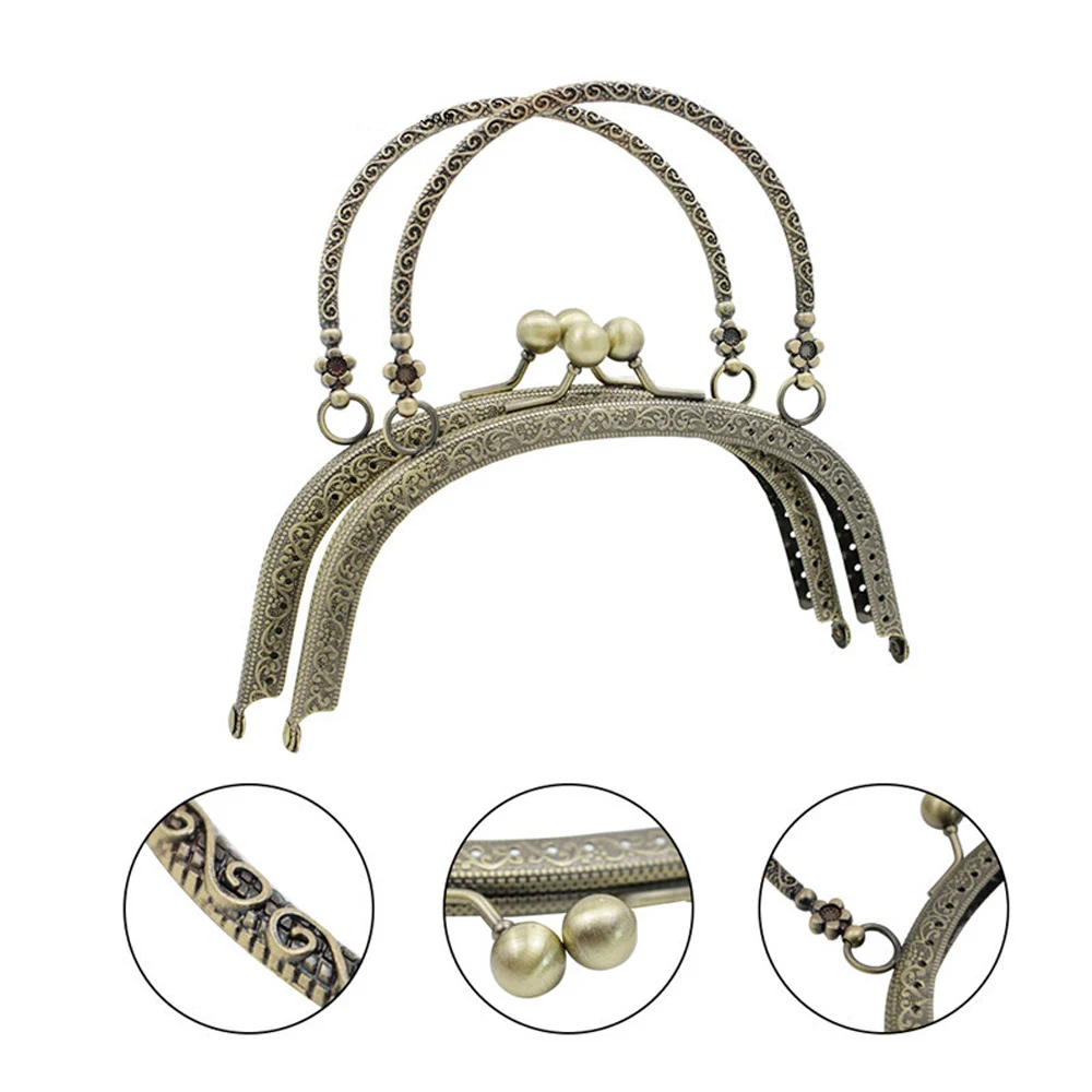 20PCS 16.5cm Arch Metal Purse Bag Frames Kiss Clasps Clutch Handle Buckles Semicircle Wrist Patterned DIY Handbag Accessories