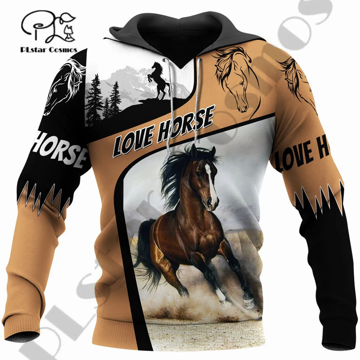 PLstar Cosmos 3Dprinted Newest Horse Animal Lover Art Funny Harajuku Casual Streetwear Unique Unisex Hoodies/Sweatshirt/Zip Q-8