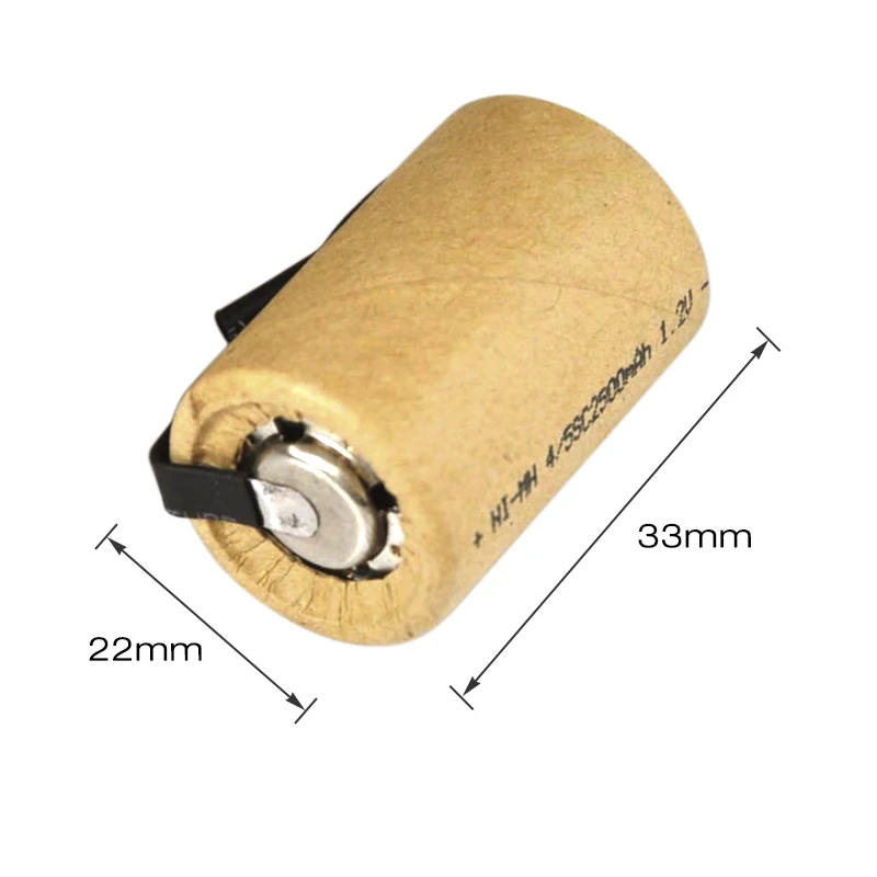 4/5SC بطارية 1.2 فولت 2500 مللي أمبير ni-mh قابلة للشحن SC خلية بطارية لتقوم بها بنفسك أدوات كهربائية بطارية ألعاب إلكترونية NIMH بطارية مع علامات التبويب لحام