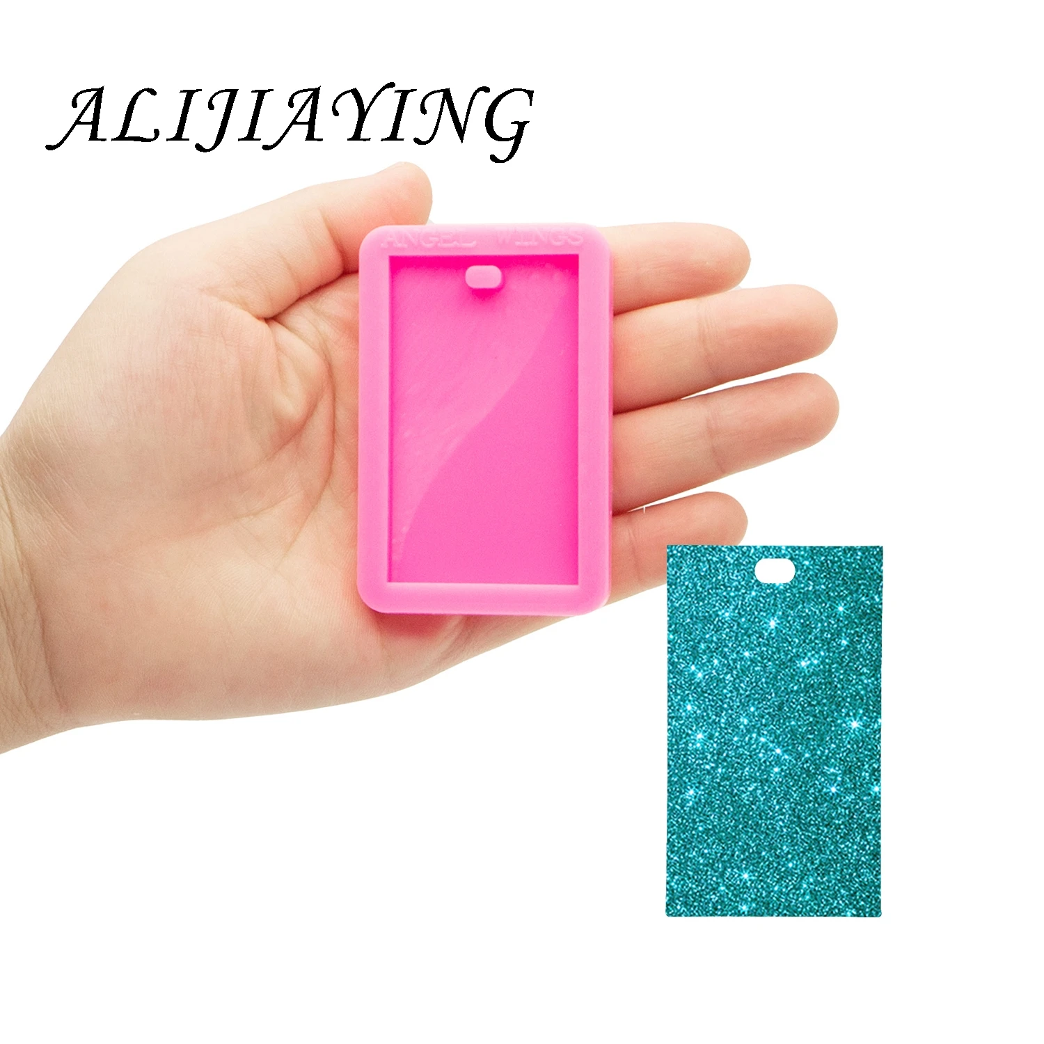 Shine Inside Resin Mold Rectangle Keychain Silicone Moulds DIY for Epoxy Resin Jewellery Making DY0575