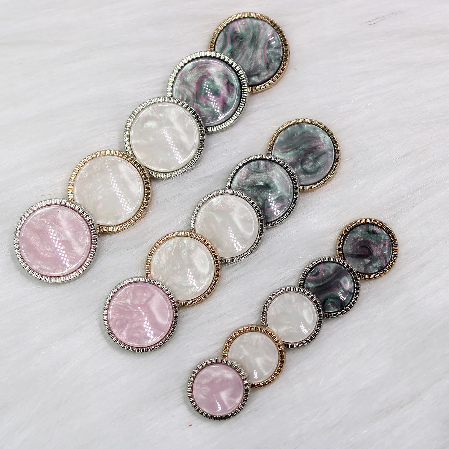 2pcs/Lot Metal & Bead Button Clothes Sweater Coat Decoration Suit Flat good quality Button Accessories DIY Clothing X-008