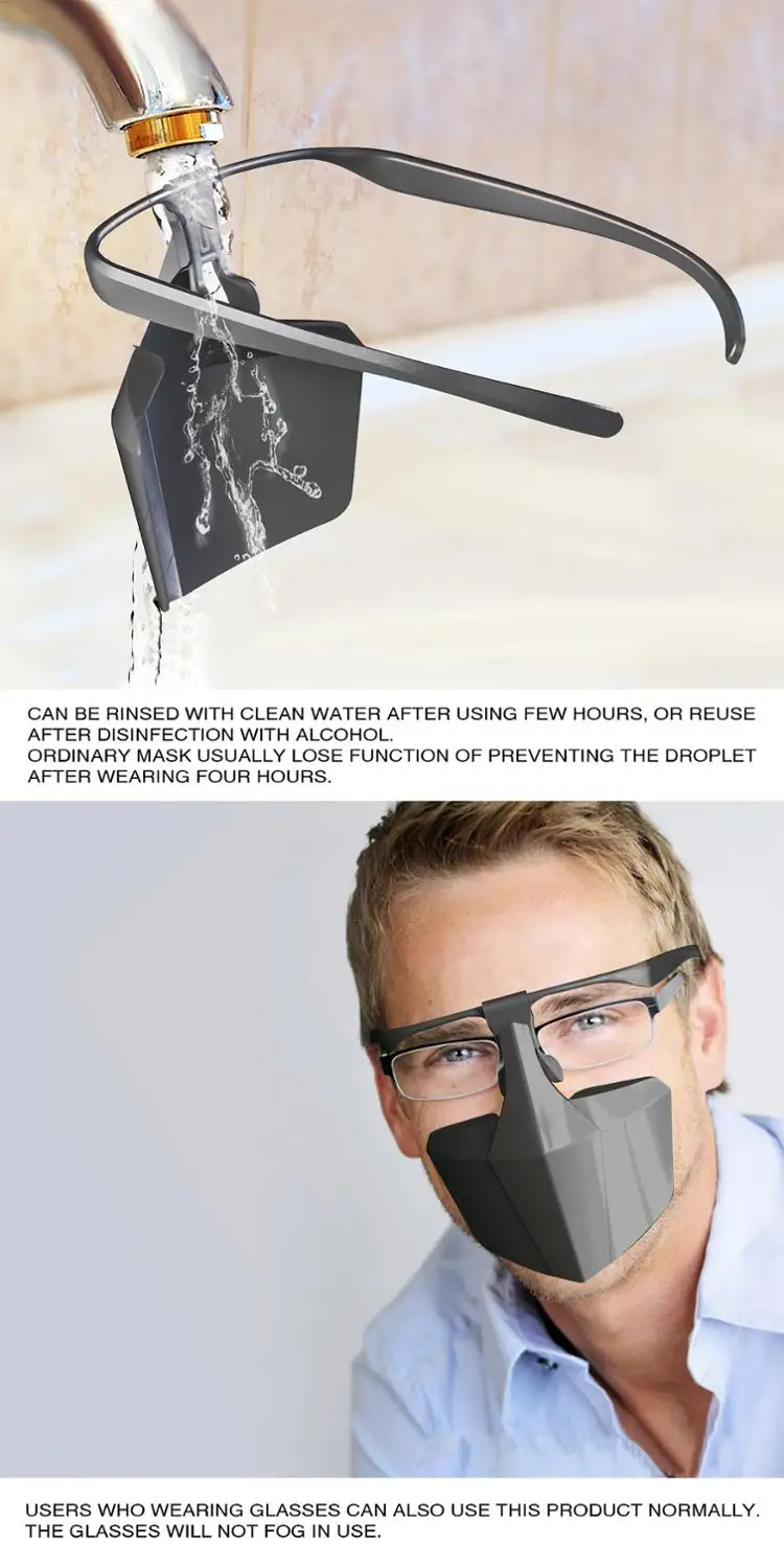 Mouth Mask Plastic Protection Against Droplets Anti-fog Isolation Face Mask Reusable Protective Cover Isolation Shield