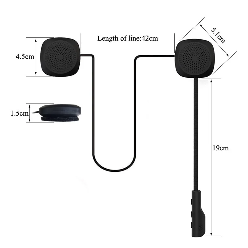 JaJaBor Bluetooth 5.0 Cuffie per casco da moto Cuffie per chiamate in vivavoce wireless Cuffie per casco da moto Altoparlante stereo MP3