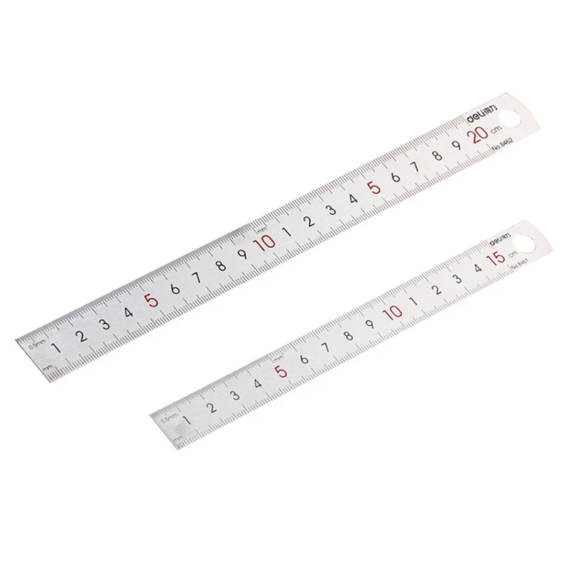 Deli thick stainless steel ruler steel ruler 15cm steel plate measuring tool ruler iron