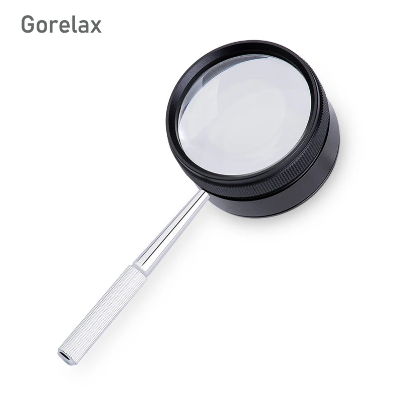 

35X Handheld Magnifying Glass, Optical Lens with Metal Handle Magnifier High Magnification Loupe for Reading Jewelry Senior