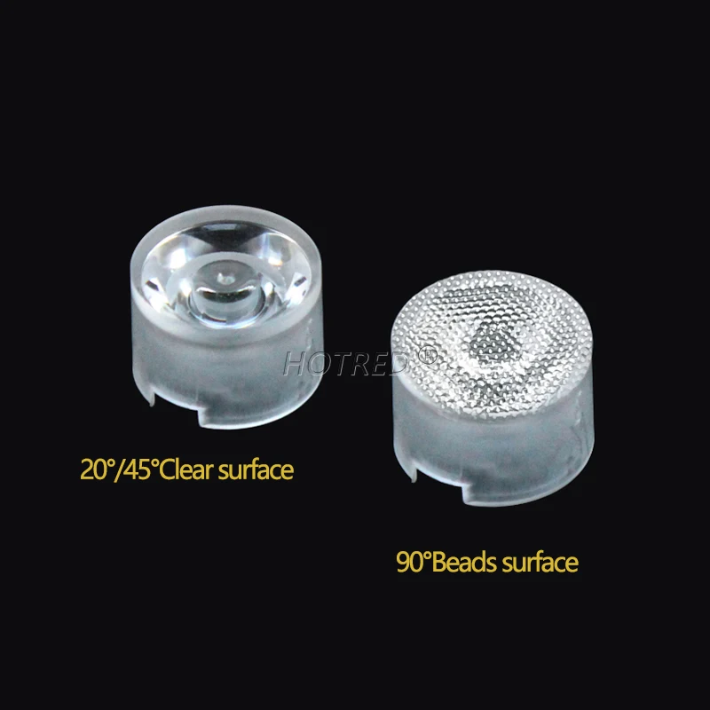 10pcs LED Lens 1W 3W 5W 15.5mm Waterproof Holder 20 45 90 Degree Angle Lens For High Power Lamp Washwall Light Convex Reflector