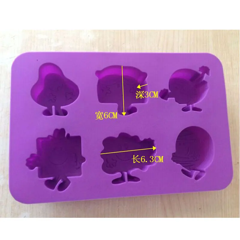 6 Cavity Cartoon Animal SoapSilicone Mold Chocolate Cake Decoration Mold DIY Fondant Biscuit Creative Baking Accessories