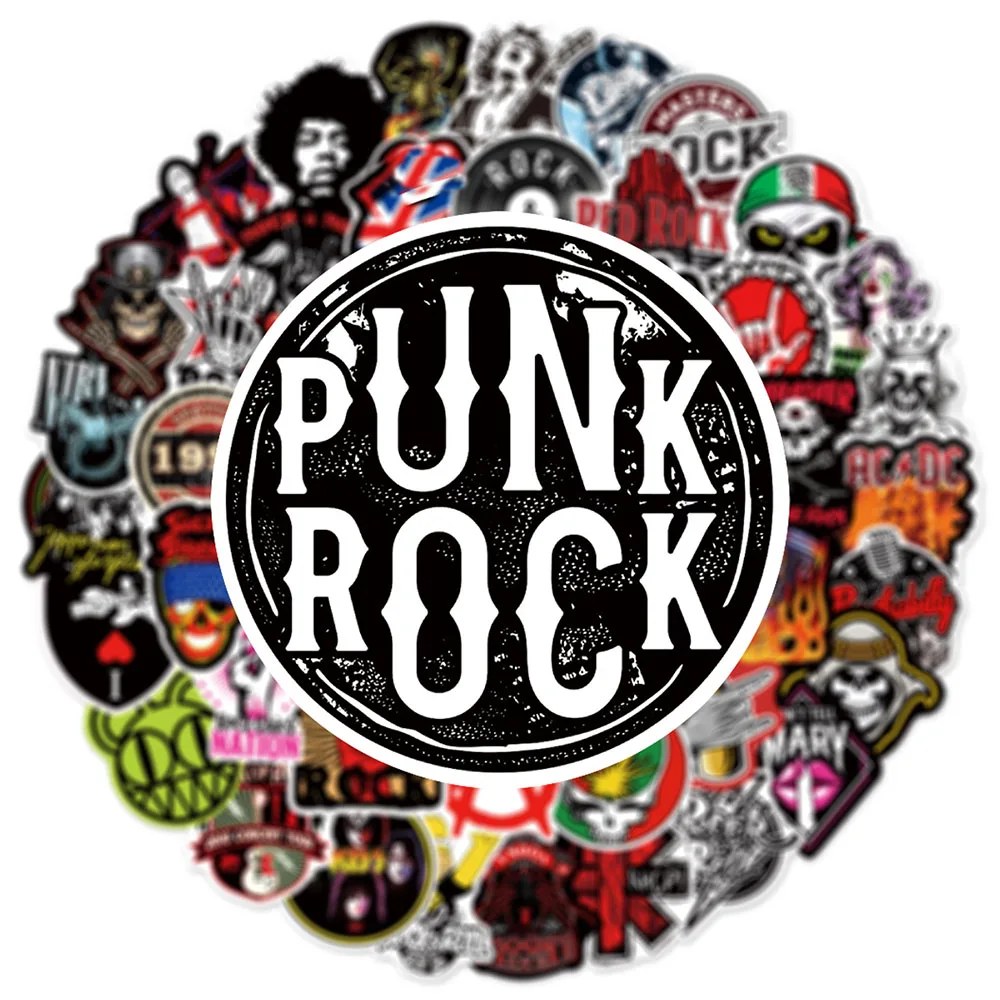 10/30/50/104pcs Rock Band Graffiti Stickers for Laptop Guitar Motorcycle Scrapbooking Phone Waterproof Cool Sticker for Kid Toy