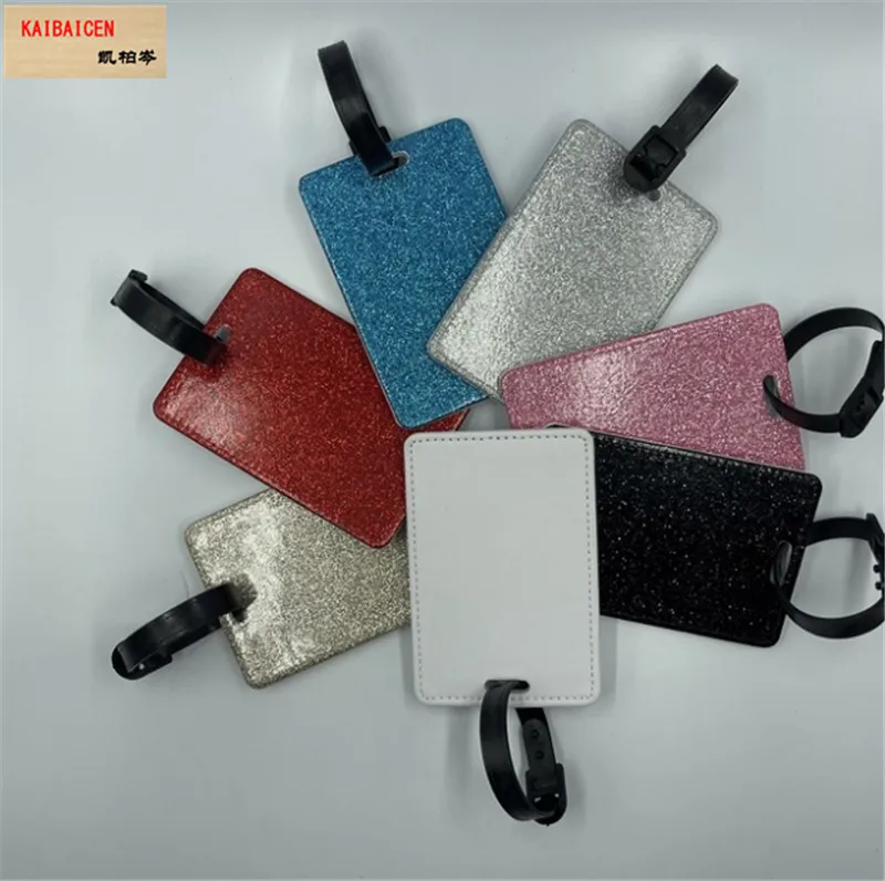 

20SETS Blank Sublimation PU Leather baggage tag Holder for Hot transfer Printing Leather Blank DIY 10*7CM products