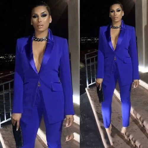 Royal Blue Mother of the Bride Dresses Ladies Party Suits Blazer Pant Formal Office Work Sexy Tuxedos